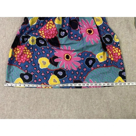 Worthington Vintage 80's Pleated Colorful Floral Midi Skirt w/ Pocket Size 12 - Picture 9 of 13